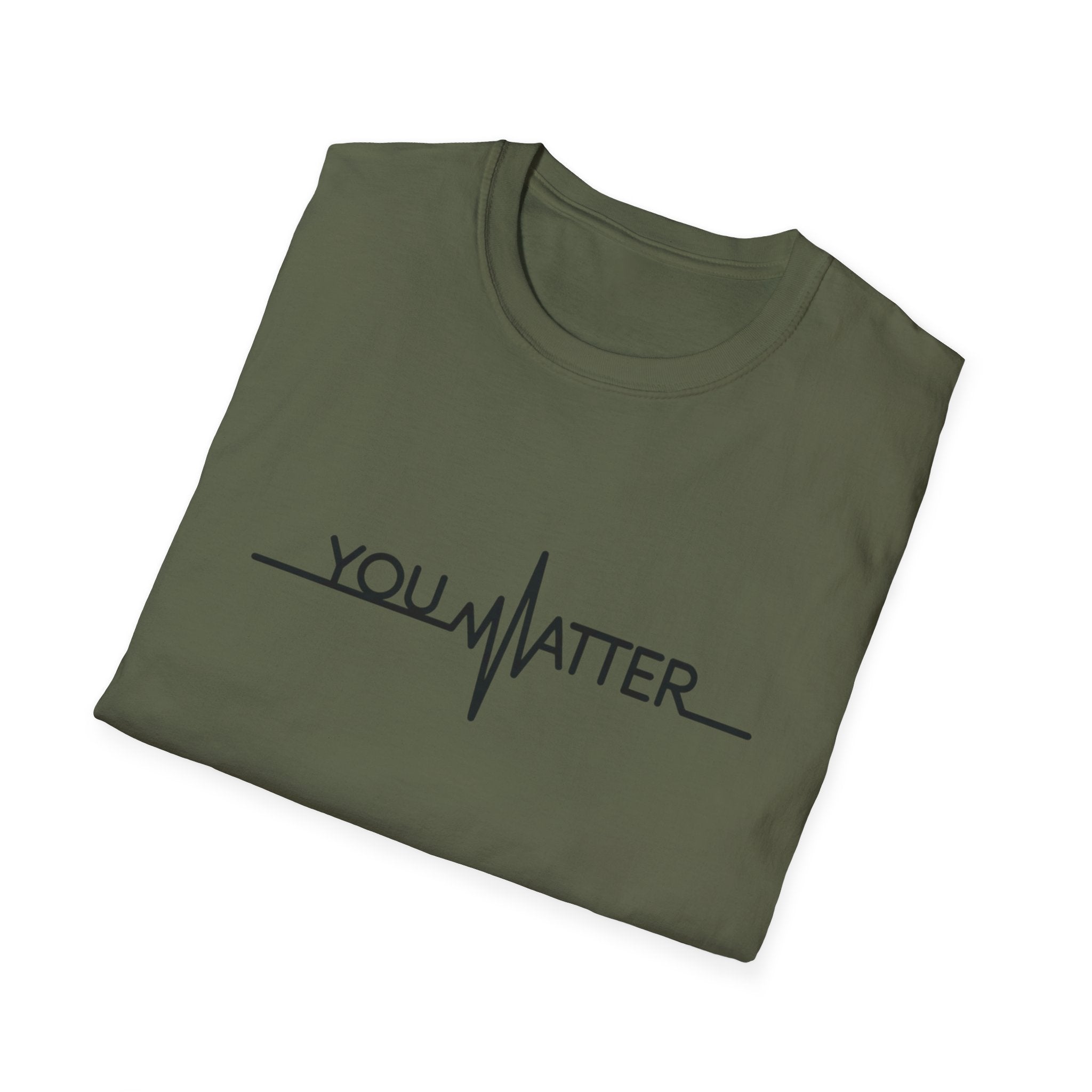 You Matter Unisex Softstyle T-Shirt - Inspirational Heartbeat Design
