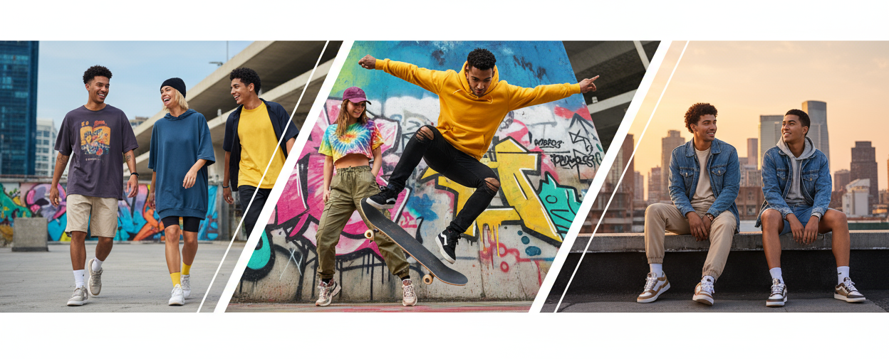 online clothing shop banner, we area selling hoodies, t-shirts, cap, pans, shorts ect..